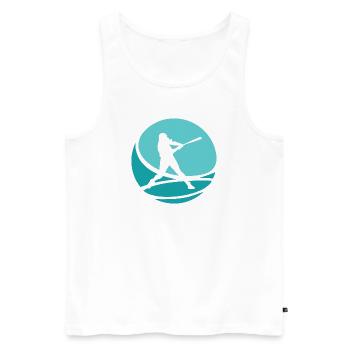 Softballspieler Pitcher Baseball - Männer Premium Bio Tank Top - Weiß - Vorne - AI Model Male 178 light (178cm)