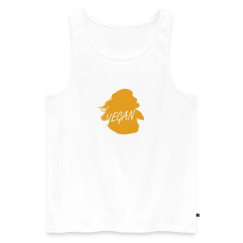 Vegan Veganerin Gesund - Männer Premium Bio Tank Top - Weiß - Vorne - Michal (187cm)