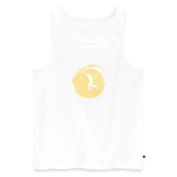 Turnier Regeln Säcke - Männer Premium Bio Tank Top - Weiß - Vorne - AI Model Male 178 light (178cm)