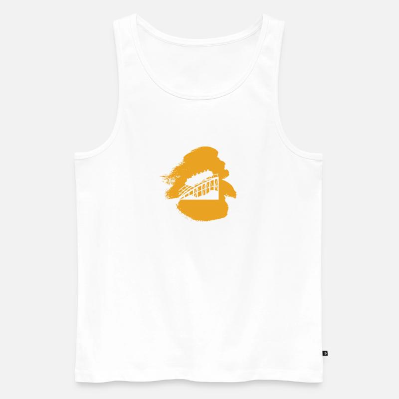 Rummel Lukas Achterbahn - Männer Premium Bio Tank Top - Weiß
