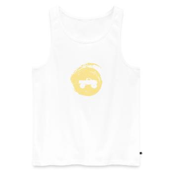 Reifen Monstertruck - Männer Premium Bio Tank Top - Weiß - Vorne - AI Model Male 178 light (178cm)