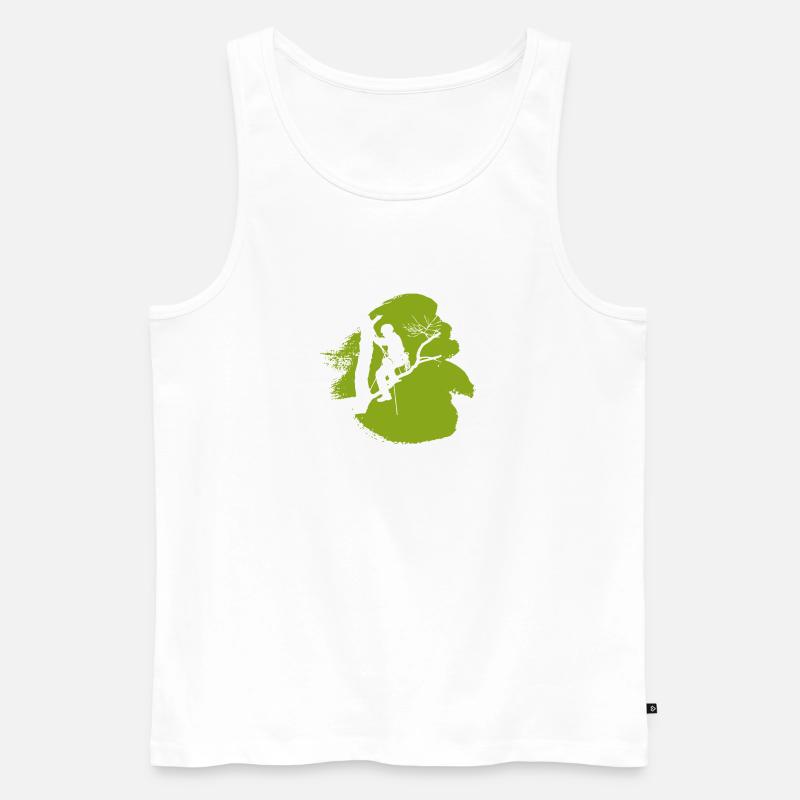 Baumklettern Steigeisen - Männer Premium Bio Tank Top - Weiß