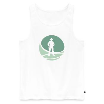 Western de cow-boy - Débardeur bio Premium Homme - blanc - Devant - Michal (187cm)