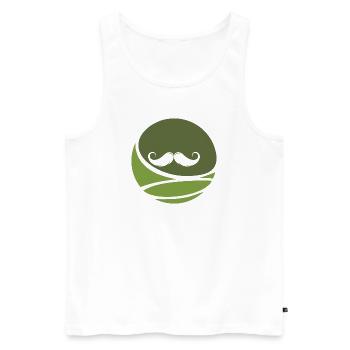 Schnurrbart Sir Baertig - Männer Premium Bio Tank Top - Weiß - Vorne - AI Model Male 178 light (178cm)
