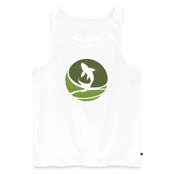 Koi Fish Japan Fisher - Débardeur bio Premium Homme - blanc - Devant - AI Model Male 178 light (178cm)