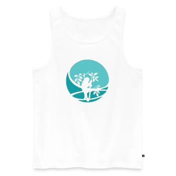 Sloth relaxing - Men's Premium Organic Tank Top - white - Front - AI Model Male 178 light (178cm)