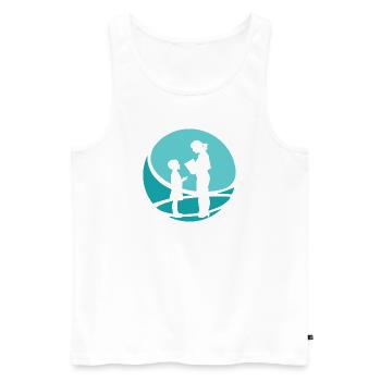 Grundschullehrer Abi Volksschule - Männer Premium Bio Tank Top - Weiß - Vorne - AI Model Male 178 light (178cm)