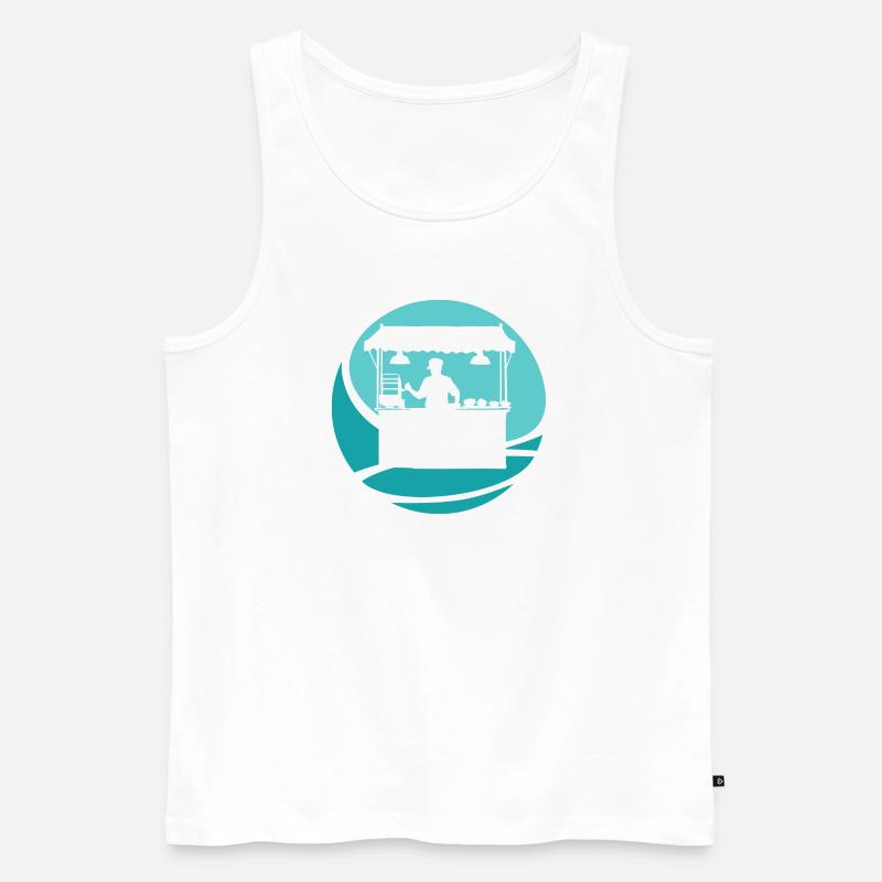 Imbiss lecker Burger - Männer Premium Bio Tank Top - Weiß