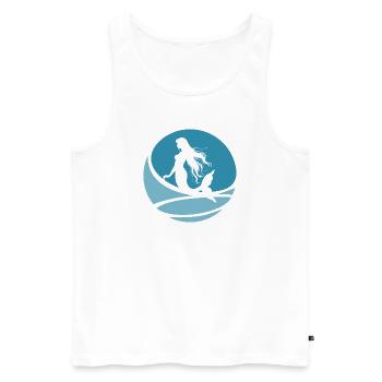 Manatee Fin Neptune - Men's Premium Organic Tank Top - white - Front - Michal (187cm)