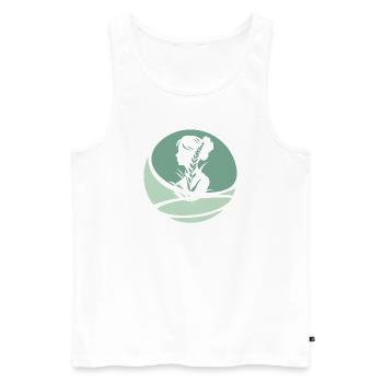 Veganerin Bio - Männer Premium Bio Tank Top - Weiß - Vorne - AI Model Male 178 light (178cm)
