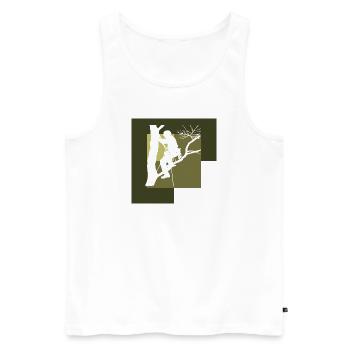 Tree Climbing Climbing Ascent - Men's Premium Organic Tank Top - white - Front - Michal (187cm)