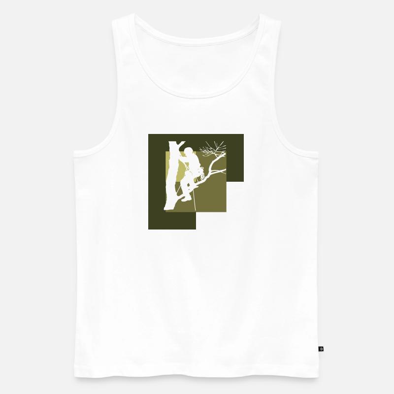 Baumklettern Klettern Aufstieg - Männer Premium Bio Tank Top - Weiß