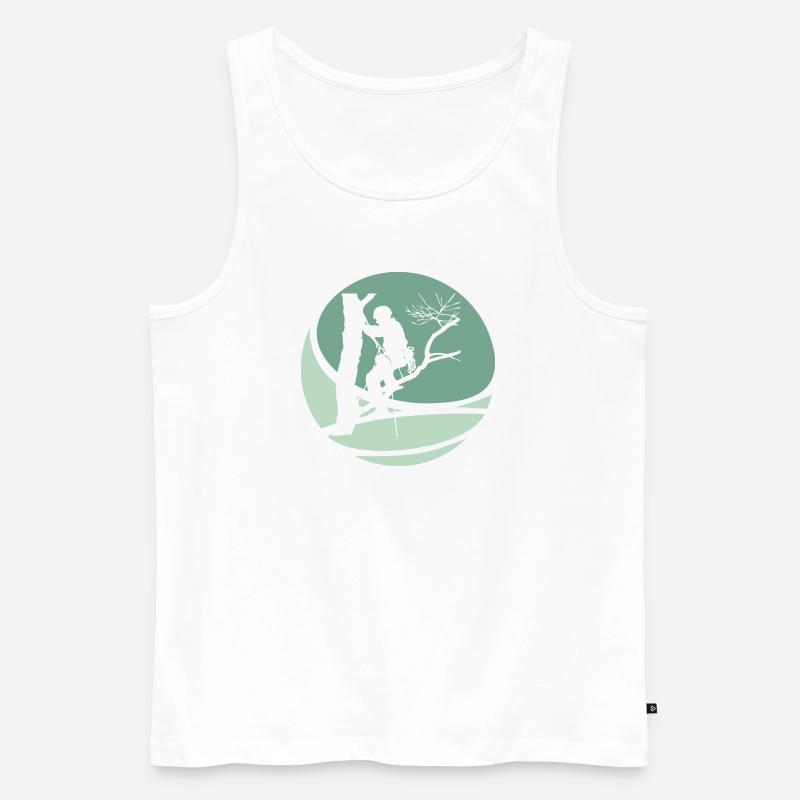 Kletterer Aufstieg Klettern - Männer Premium Bio Tank Top - Weiß