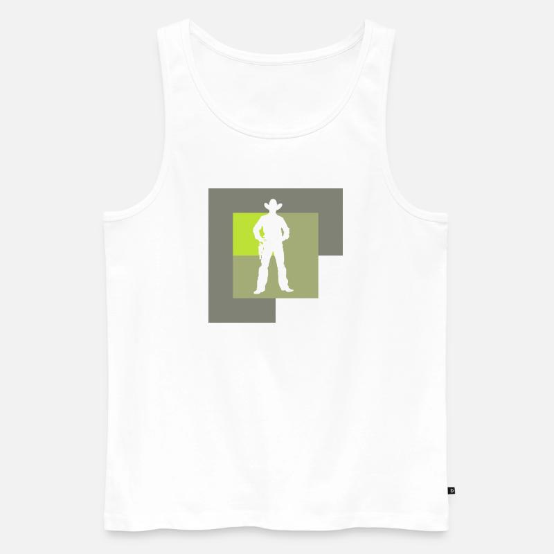 Cowboy Sheriff Rodeo - Männer Premium Bio Tank Top - Weiß