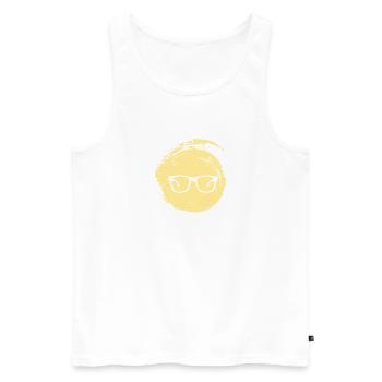 Lire le roman Bookworm - Débardeur bio Premium Homme - blanc - Devant - AI Model Male 178 light (178cm)