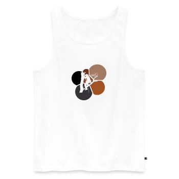 Ausruestung Klettern Kletterer - Männer Premium Bio Tank Top - Weiß - Vorne - Michal (187cm)