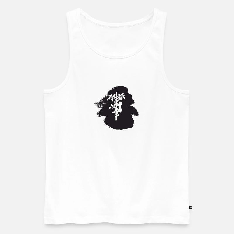 Baumklettern Aufstieg Kletteraffe - Männer Premium Bio Tank Top - Weiß