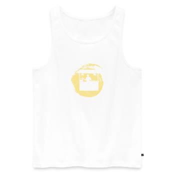 Burgers Restauration rapide - Débardeur bio Premium Homme - blanc - Devant - AI Model Male 178 light (178cm)