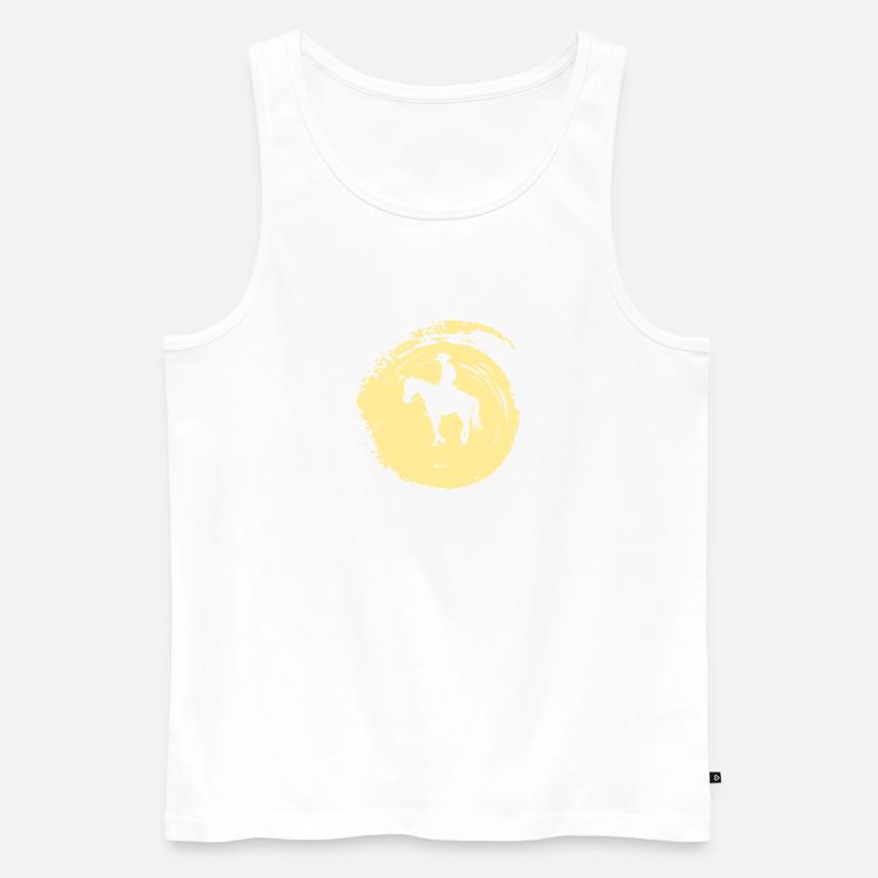 Cowboy Sattel - Männer Premium Bio Tank Top - Weiß