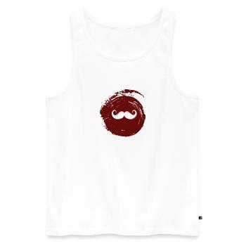 Moustache Barbe Gentleman - Débardeur bio Premium Homme - blanc - Devant - Michal (187cm)