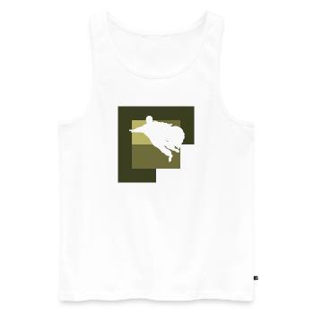 Wingsuit Flying Base Jump - Débardeur bio Premium Homme - blanc - Devant - AI Model Male 178 light (178cm)