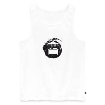 Snack delicious - Men's Premium Organic Tank Top - white - Front - AI Model Male 178 light (178cm)