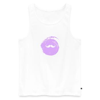 Schnurrbart Hipster Bart - Männer Premium Bio Tank Top - Weiß - Vorne - Michal (187cm)