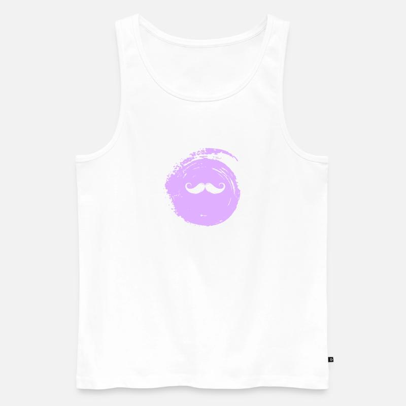 Schnurrbart Hipster Bart - Männer Premium Bio Tank Top - Weiß