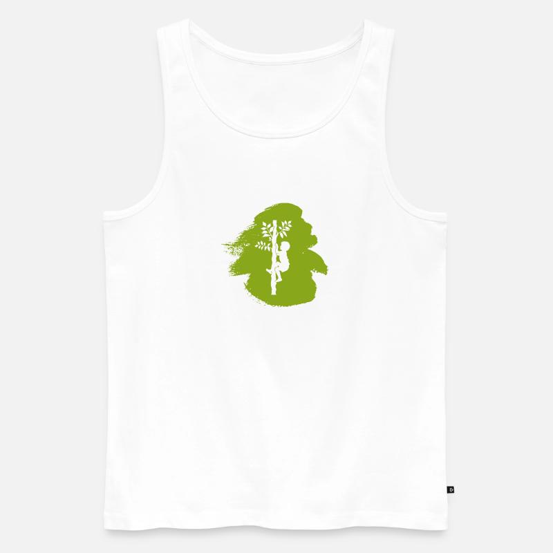 Climbing Monkey Climbing - Men's Premium Organic Tank Top - white