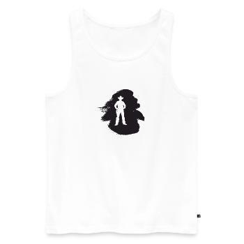Cowboy Sattel Rodeo - Männer Premium Bio Tank Top - Weiß - Vorne - Michal (187cm)