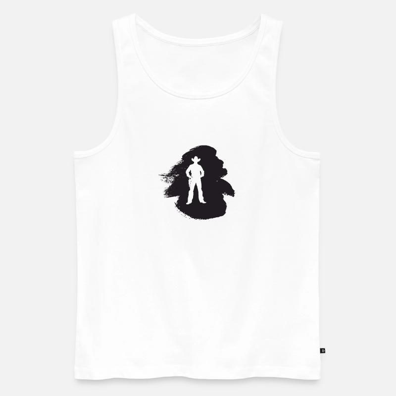 Cowboy Sattel Rodeo - Männer Premium Bio Tank Top - Weiß