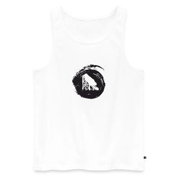 Montagnes russes chope de bière fête foraine - Débardeur bio Premium Homme - blanc - Devant - AI Model Male 178 light (178cm)