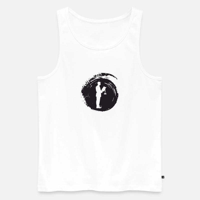 Recht Behandlung - Männer Premium Bio Tank Top - Weiß