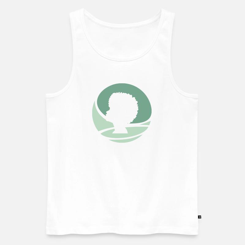 Funky Afro - Männer Premium Bio Tank Top - Weiß