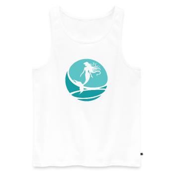 Aileron de lamantin Marina - Débardeur bio Premium Homme - blanc - Devant - Michal (187cm)