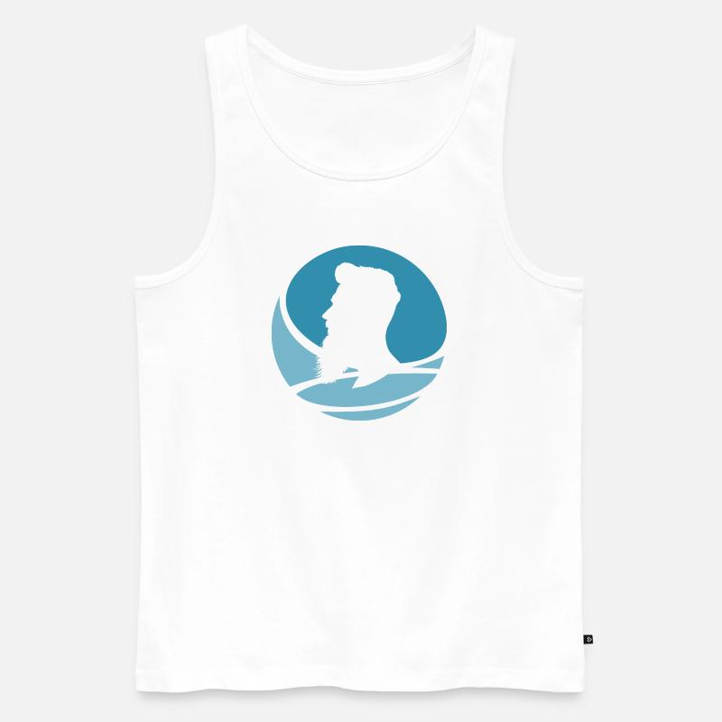 Schnurrbart Bart Sir - Männer Premium Bio Tank Top - Weiß