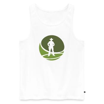 Western Rider Cowboy Boots - Men's Premium Organic Tank Top - white - Front - Michal (187cm)