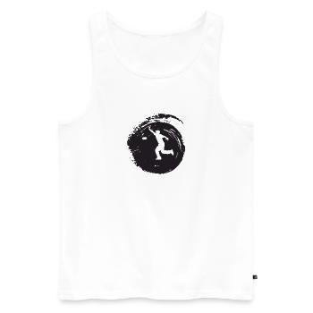 Regeln Säckchen Cornhole - Männer Premium Bio Tank Top - Weiß - Vorne - AI Model Male 178 light (178cm)