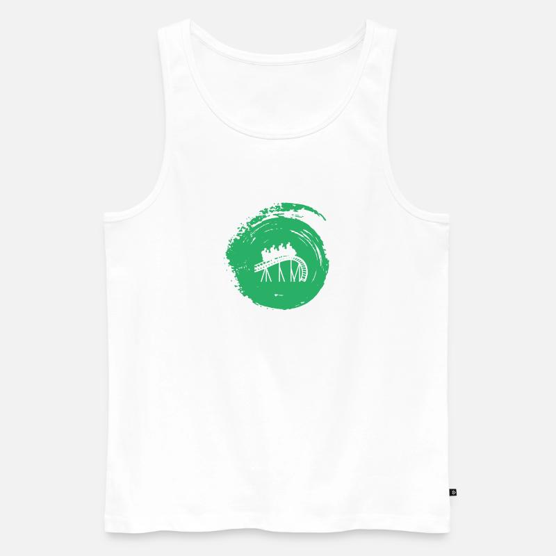 Rummel Maßkrug rollercoaster - Männer Premium Bio Tank Top - Weiß