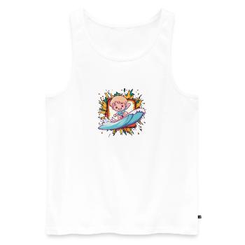 Surfeurs Surfeurs Surfeurs - Débardeur bio Premium Homme - blanc - Devant - Michal (187cm)