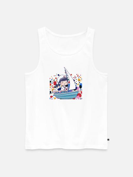 Segeln Segelboot - Männer Premium Bio Tank Top - Weiß