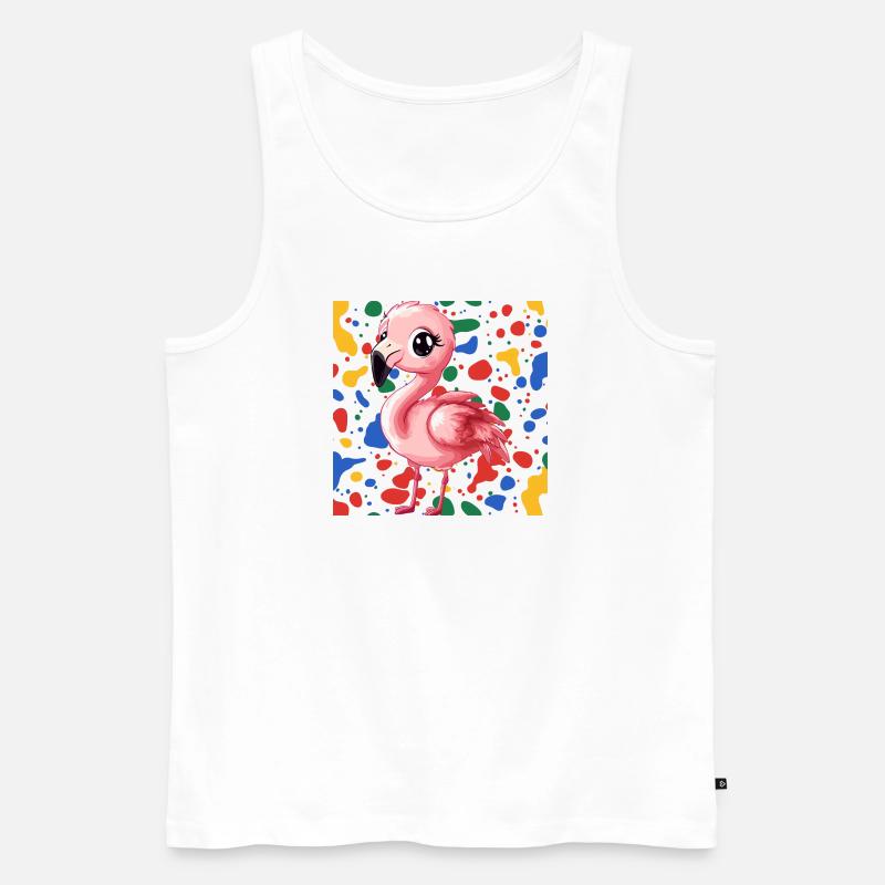 Flamingo Wasservogel - Männer Premium Bio Tank Top - Weiß