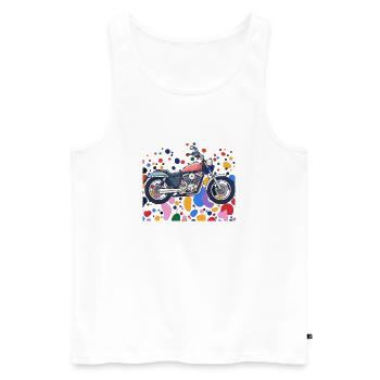 Moto Dirt Bike - Débardeur bio Premium Homme - blanc - Devant - AI Model Male 178 light (178cm)