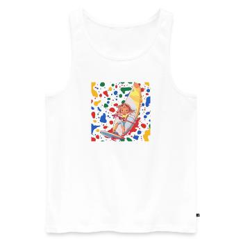 Windsurfen Wellenreiter - Männer Premium Bio Tank Top - Weiß - Vorne - Michal (187cm)