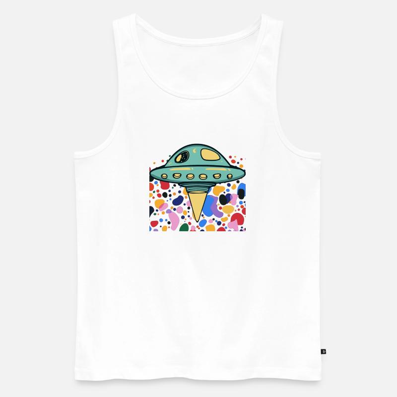 UFO Scifi Raumschiff - Männer Premium Bio Tank Top - Weiß