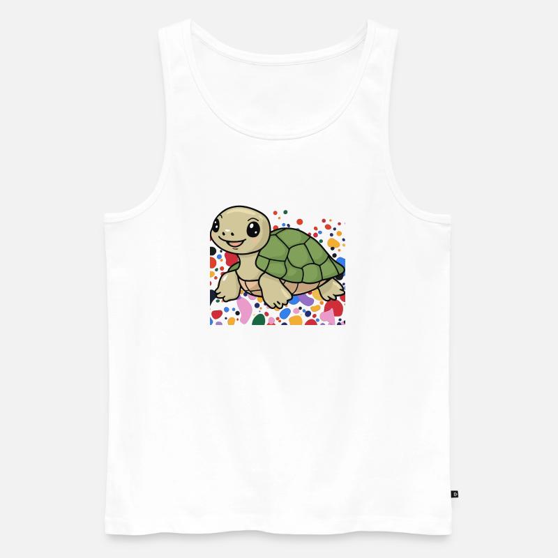 Turtle Schildkröte Langsam - Männer Premium Bio Tank Top - Weiß