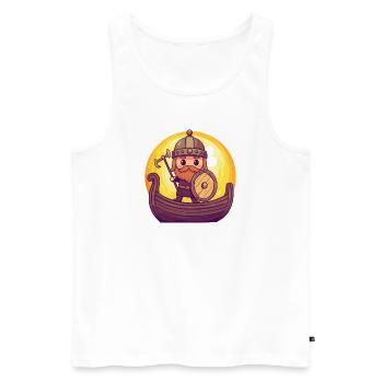 Wikinger Odin - Männer Premium Bio Tank Top - Weiß - Vorne - Michal (187cm)
