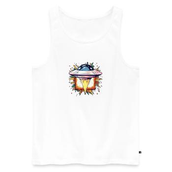 UFO Scifi Invasion - Männer Premium Bio Tank Top - Weiß - Vorne - AI Model Male 178 light (178cm)
