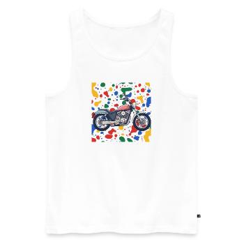 Moto Dirt Bike Motard - Débardeur bio Premium Homme - blanc - Devant - Michal (187cm)