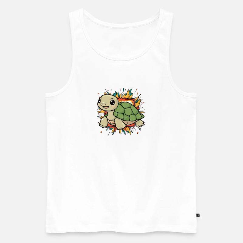 Turtle Schildkröten Langsam - Männer Premium Bio Tank Top - Weiß